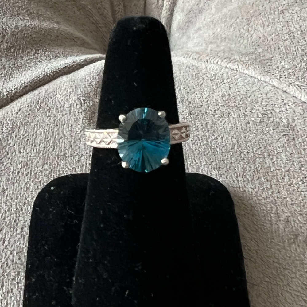 Sterling Silver London Blue Gemstone Ring